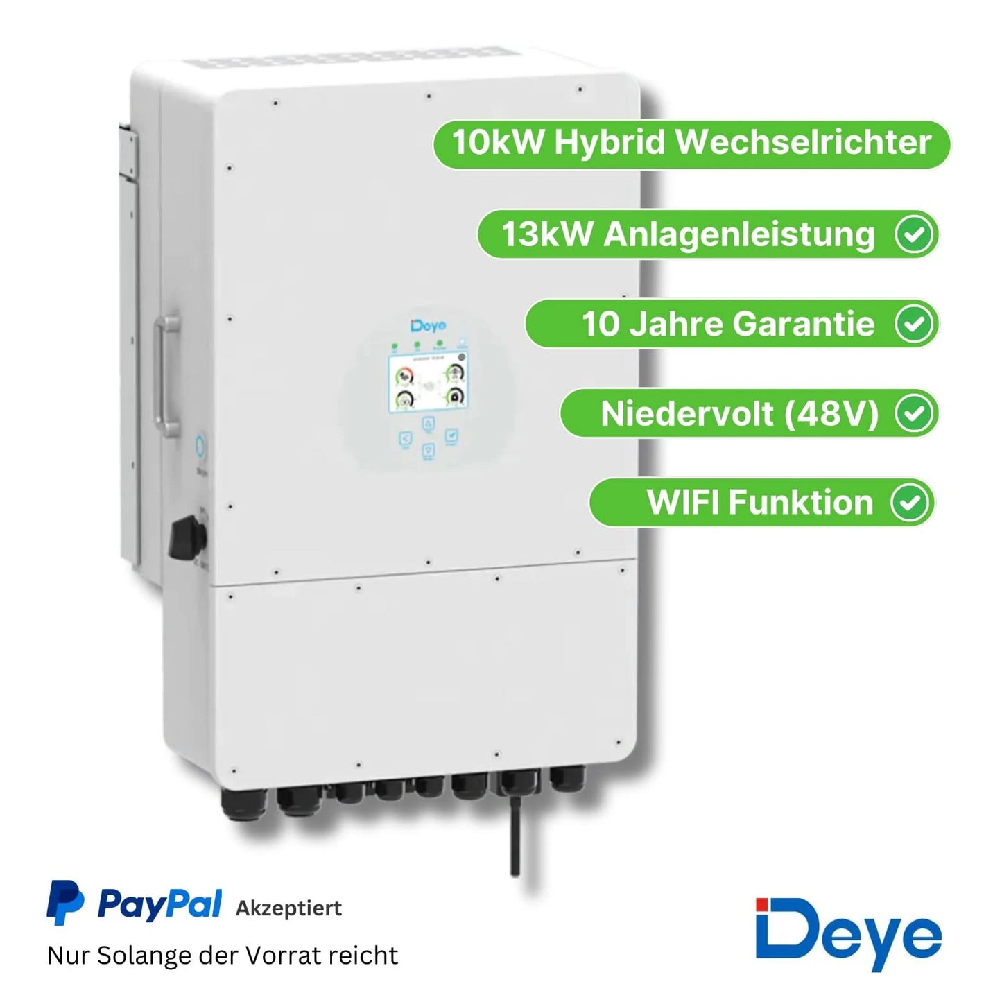 10kW hybride omvormer 3-fase Deye (SUN-10K-SG04LP3)