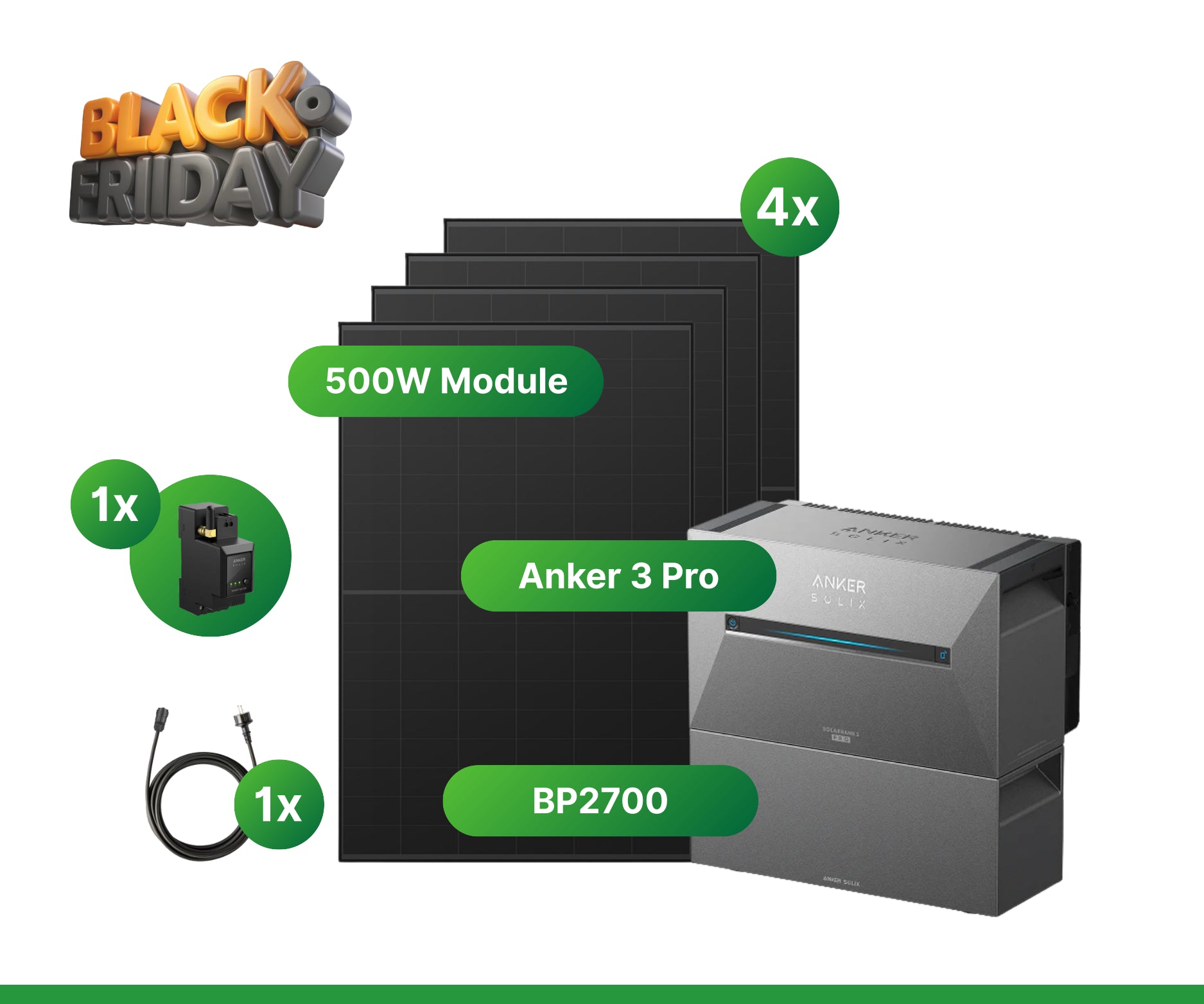 2000W Anker 3 Pro mit Erweiterungsakku Balkonkraftwerk