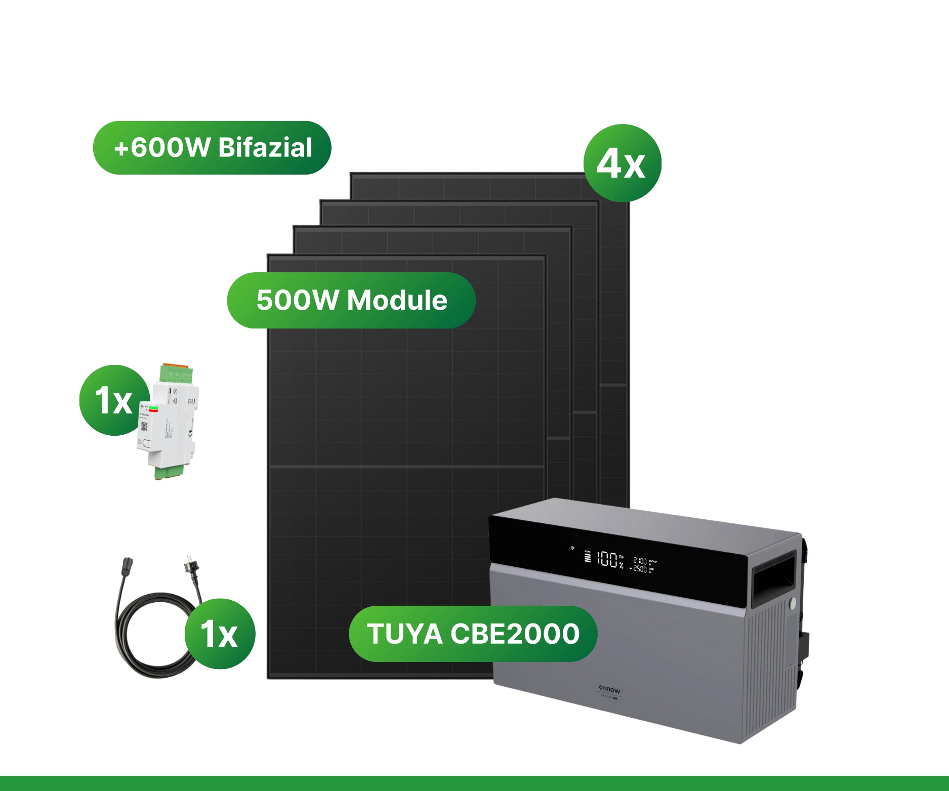 2000W Tuya CBE2000 Pro Balkonkraftwerk mit Speicher