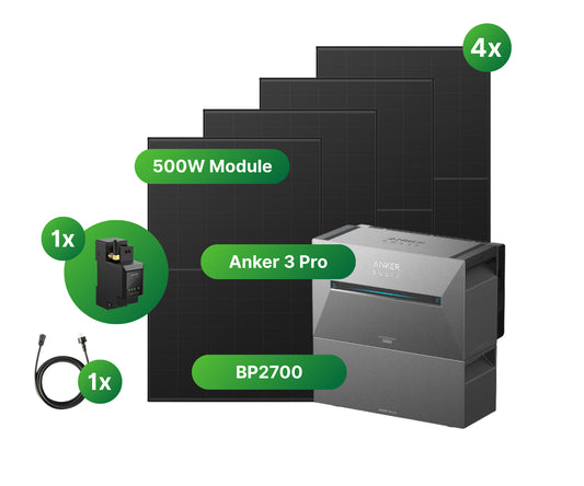 2000W Anker 3 Pro mit Erweiterungsakku Balkonkraftwerk